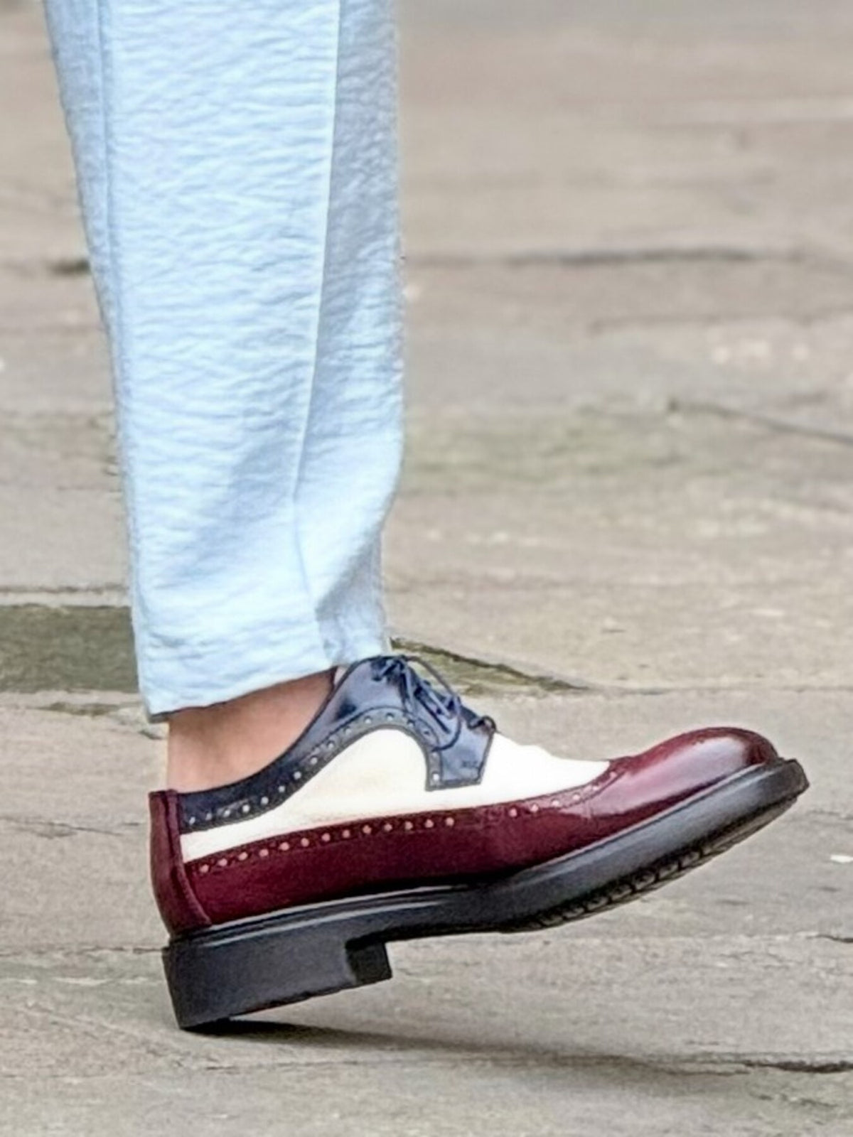 Sapatos 8005 H2 Bordô/Branco