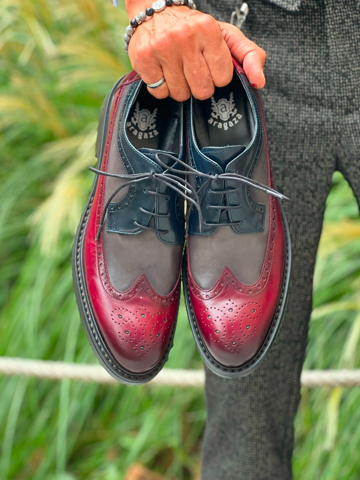 Sapatos 8005H2 Bordô-Preto