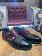Sapatos 7323H3 Preto / Bordô