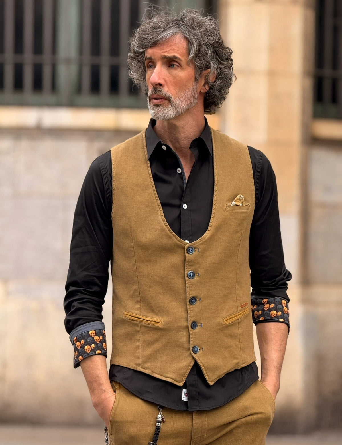 Colete Piero Tencel Mostarda