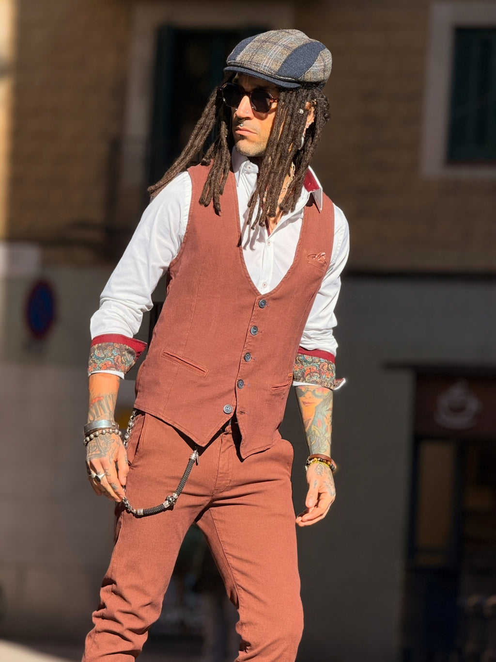 Colete Piero Tencel Castanho