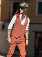 Colete Piero Tencel Castanho